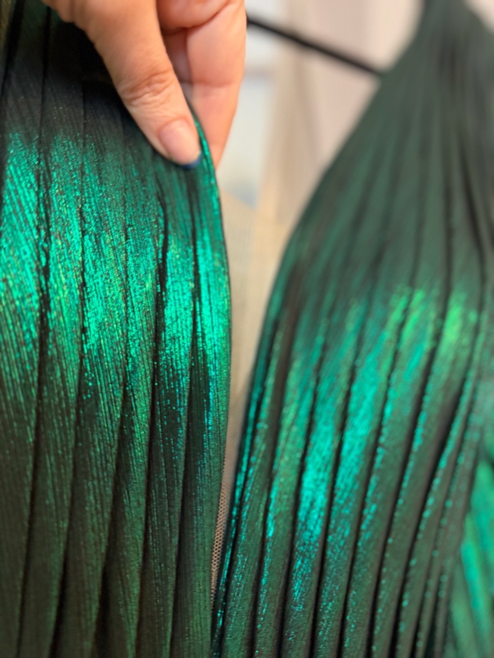 Pol Atteu Designer Gown Size 8 Emerald Green Pleated Formal Evening Dress Prom - Picture 12 of 14